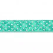 Ruban fantaisie en matière synthétique 5mm effet reptile Mint Pois Métallisé x1.2m