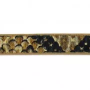 Ruban fantaisie en matière synthétique 5 mm effet reptile Marron x1.2m