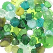Assortiment de perles de bohème - Vert x50g