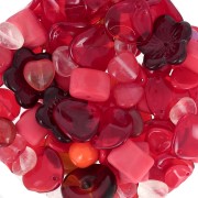 Assortiment de perles de bohème - Rouge x50g