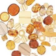 Assortiment de perles de bohème - Topaz x50g