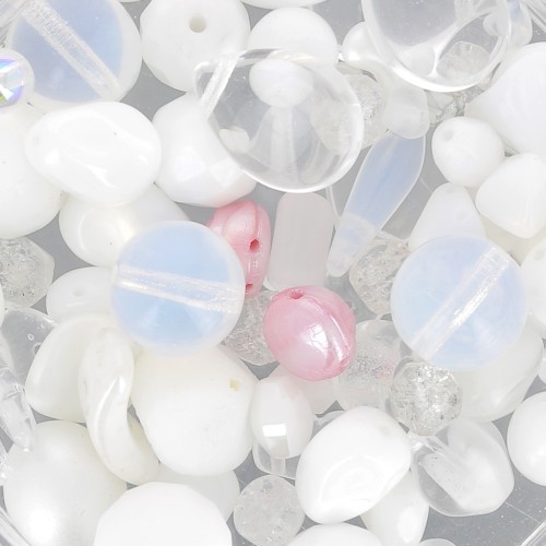 Assortiment de perles de bohème - Mix Nuptial x50g