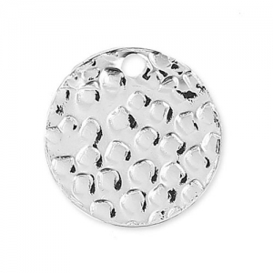 Sequin rond martelé 10 mm en Argent 925 x1