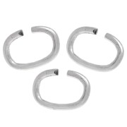 Petits anneaux ouverts ovales 3.3x2.4x0.4 mm - Plaqué Rhodium x1g
