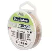 Fil Cablé 7 brins 0.38 mm - Beadalon - argenté doré x9,2 m