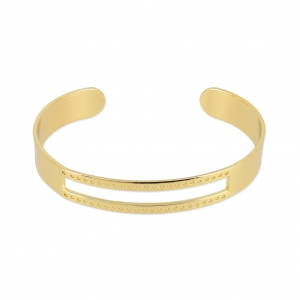 Bracelet en laiton spécial tissage de perles Miyuki pour des créations DIY 10x155 mm doré