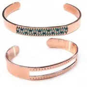 Bracelet en laiton spécial tissage de perles Miyuki pour des créations DIY 10x155 mm argenté