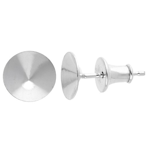 Clous d'oreilles porte-cabochon PureCrystal 1088 8 mm - Argent 925 x2