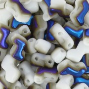 Perles en verre 2 trous Zorro Bead 5x6 mm Opaque White Azuro x50|raw }}