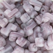 Perles en verre 2 trous Zorro Bead 5x6 mm Milky Light Amethyst x50|raw }}