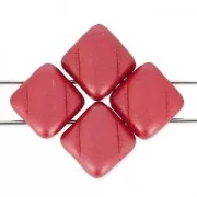 Perles en verre 2 trous Silky Bead 6x6 mm Pastel Dark Coral x50