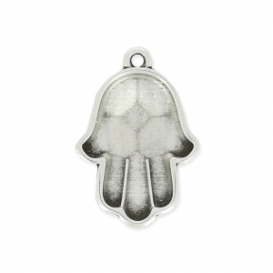 Pendentif à résiner Main de Fatima 23 mm - Placage Argent fin vieilli x1