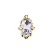 Pendentif à résiner Main de Fatima 23 mm - Placage Argent fin vieilli x1