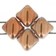 Perles en verre 2 trous Silky Bead Dia 5x5 mm Crystal Capri Gold x50