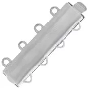 Fermoir 4 rangs motif feuilles 24.5x9 mm - White bronze x1