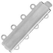 Fermoir 4 rangs motif feuilles 9x25 mm rhodié