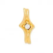 Intercalaire 2 rangs 11x4 mm doré strass Crystal x1