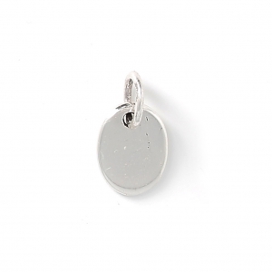 Breloque ovale à graver 8x6 mm en Argent 925 x1