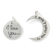 Pendentif complémentaire I love you... to the moon 23 mm en Argent 925 x1|raw }}