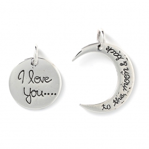 Pendentif complémentaire I love you... to the moon 23 mm en Argent 925 x1