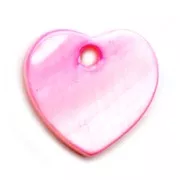 Sequins coeur Nacre 12 mm Rose x10