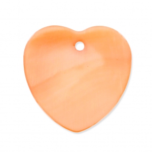 Sequins coeur Nacre 12 mm Orange x10