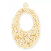 Pendentif en laiton forme ovale avec fil entrelacé 26 mm light gold HQ