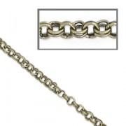 Chaîne maille forçat double anneaux 2.3 mm bronze x1m|raw }}