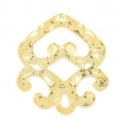 Pendentif ethnique martelé 40 mm doré à l'or fin x1