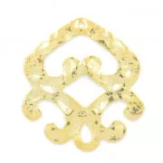 Pendentif ethnique martelé 40 mm doré à l'or fin x1