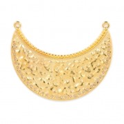 Pendentif intercalaire multirangs demi-lune ethnique 39 mm Doré à l'or fin x1|raw }}