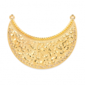 Pendentif intercalaire multirangs demi-lune ethnique 39 mm Doré à l'or fin x1