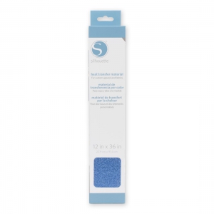 Transfert textile à chaud pour Silhouette 30.5x91.4 cm Bleu pailleté