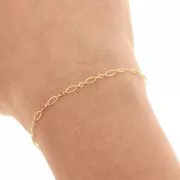 Chaîne maille fantaisie limée alternée (1x3) 2,4 mm en Gold filled (or laminé)  x 1 m