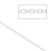 Chaîne maille Forçat  1,3 mm en Argent 925 x 1 m