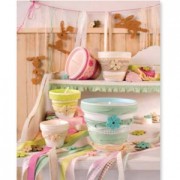 7 fleurs et feuilles décoratives en cuir 27-55 mm Turquoise x1