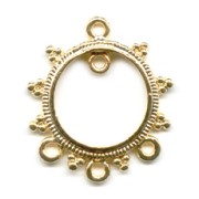 Intercalaires Rond 3 rangs 25 mm doré à l'or fin x2|raw }}