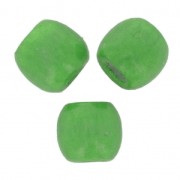 Perles rondes gros trou en bois 16 mm Vert x20