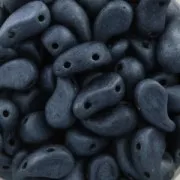 Perles en verre tchèque 2 trous Zoliduo® Right  5x8mm Jet Hematite Mat x20