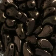 Perles en verre tchèque 2 trous Zoliduo® Right  5x8mm Gold Bronze x20