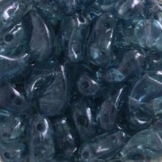 Perles en verre tchèque 2 trous Zoliduo® Right  5x8mm Luster Tr. Blue x20