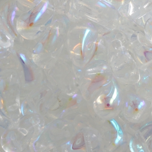 Perles en verre tchèque 2 trous Zoliduo® Right  5x8mm Crystal AB x20