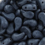 Perles en verre tchèque 2 trous Zoliduo® Left 5x8mm Jet Hematite Mat x20