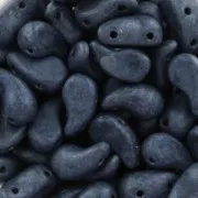 Perles en verre tchèque 2 trous Zoliduo® Left 5x8mm Jet Hematite Mat x20