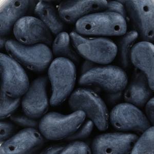 Perles en verre tchèque 2 trous Zoliduo® Left 5x8mm Jet Hematite Mat x20