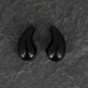 Perles en verre tchèque 2 trous Zoliduo® Left 5x8mm Jet Hematite Mat x20