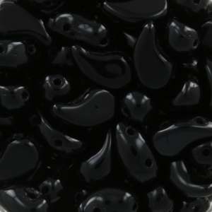 Perles en verre tchèque 2 trous Zoliduo® Left 5x8mm Jet  x20