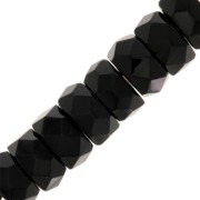 Perles rondelles Heishi facettées 6x3 mm - Jet x25