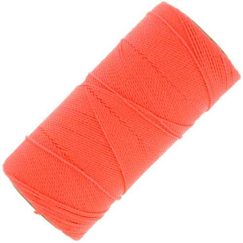 Bobine de fil ciré Linhasita pour micro macramé 1 mm - Corail Fluo (394) x168m