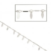 Chaîne maille fantaisie navettes 3x6 mm argenté x 50 cm|raw }}
